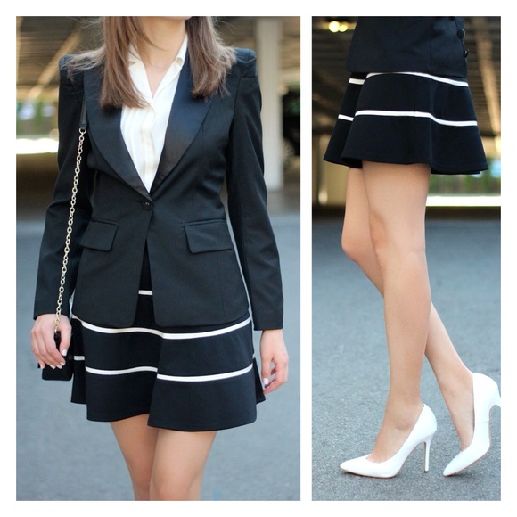 Club Monaco Dresses & Skirts - Club Monaco Striped Inserts Mini Skirt